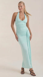 Abendkleid Damen mit Neckholder-Ausschnitt und rückenfreiem Maxi-Schnitt – Théodora