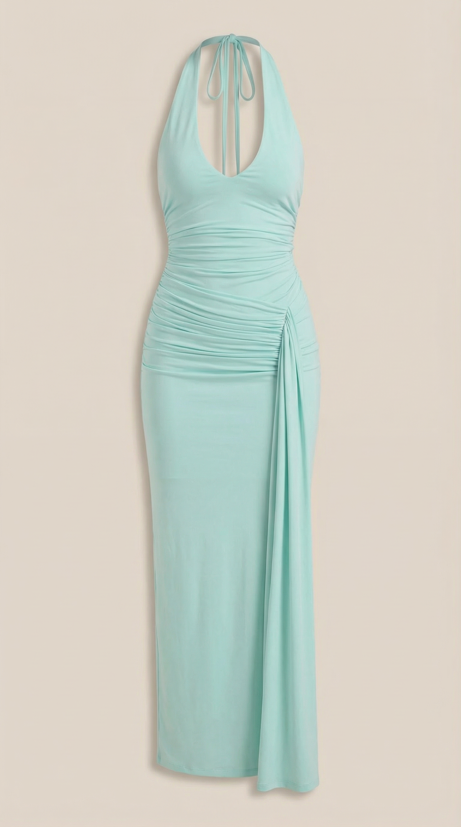 Abendkleid Damen mit Neckholder-Ausschnitt und rückenfreiem Maxi-Schnitt – Théodora