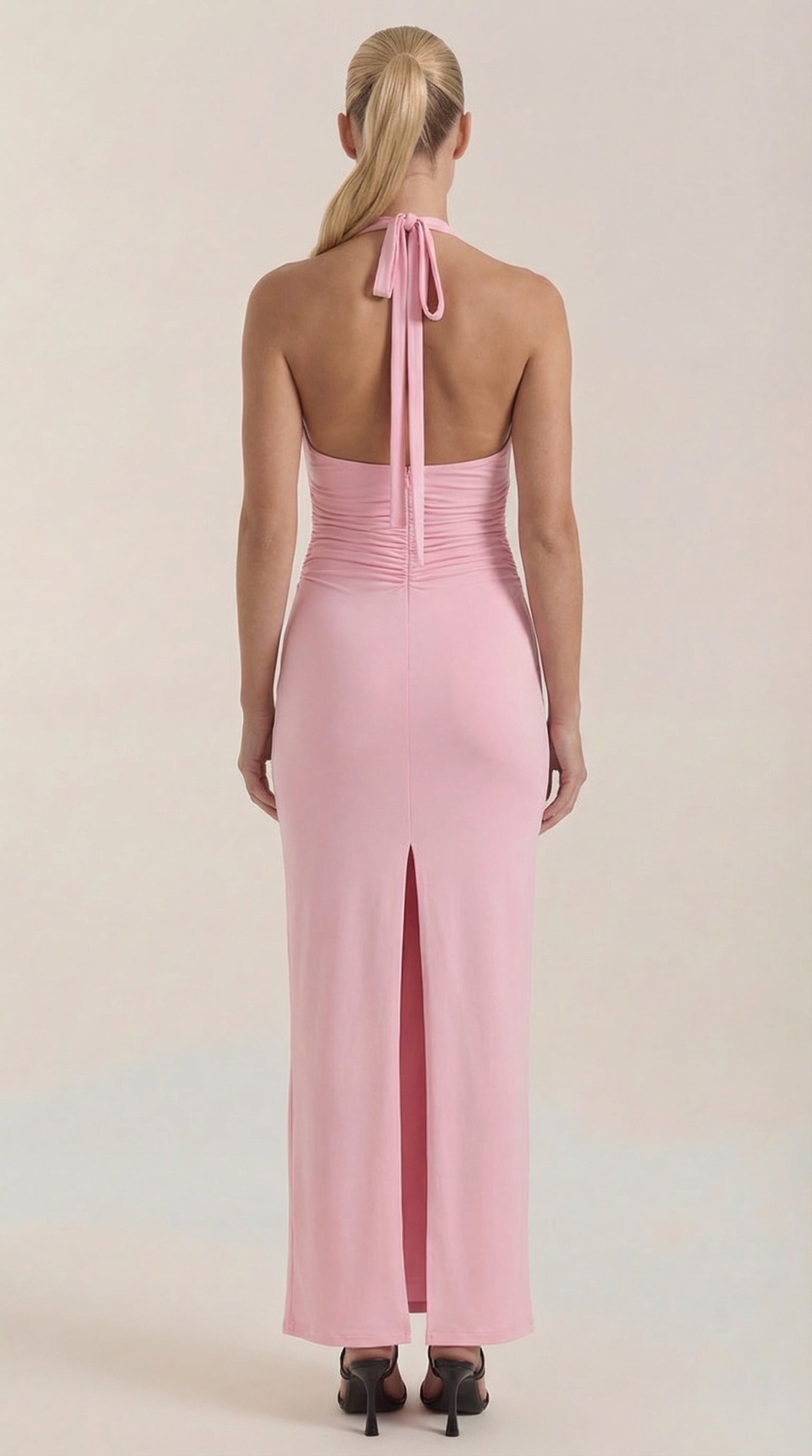 Abendkleid Damen mit Neckholder-Ausschnitt und rückenfreiem Maxi-Schnitt – Théodora
