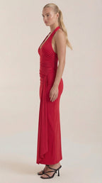 Abendkleid Damen mit Neckholder-Ausschnitt und rückenfreiem Maxi-Schnitt – Théodora