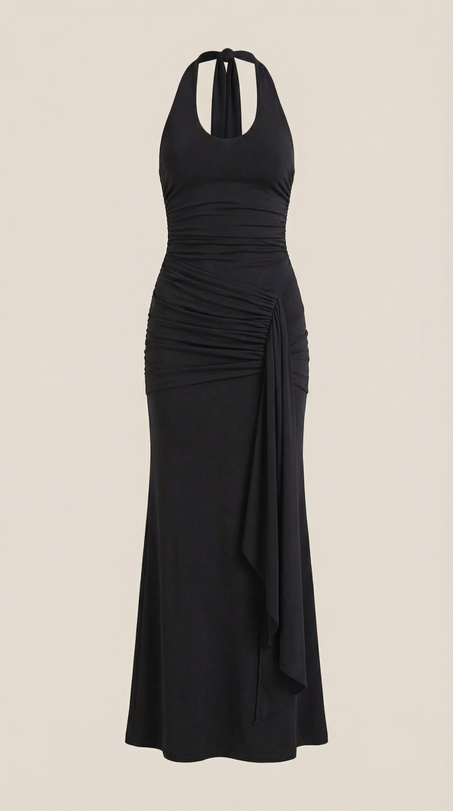 Abendkleid Damen mit Neckholder-Ausschnitt und rückenfreiem Maxi-Schnitt – Théodora