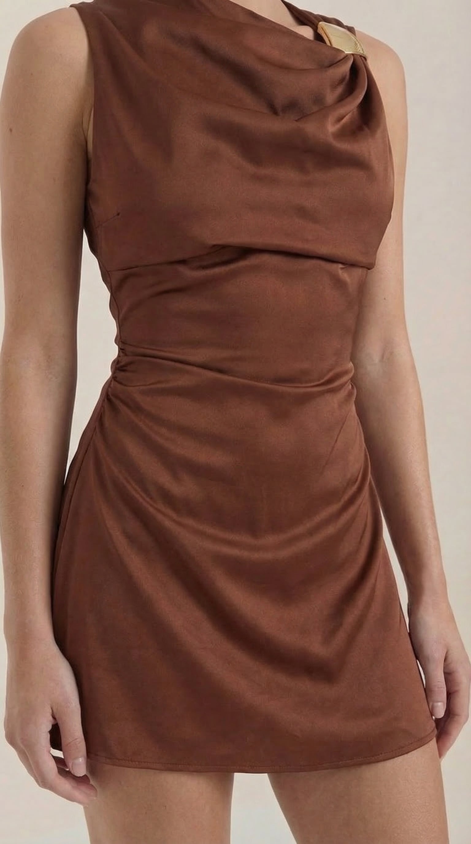Minikleid Damen mit Wasserfallausschnitt und fließendem Schnitt – Thérèse