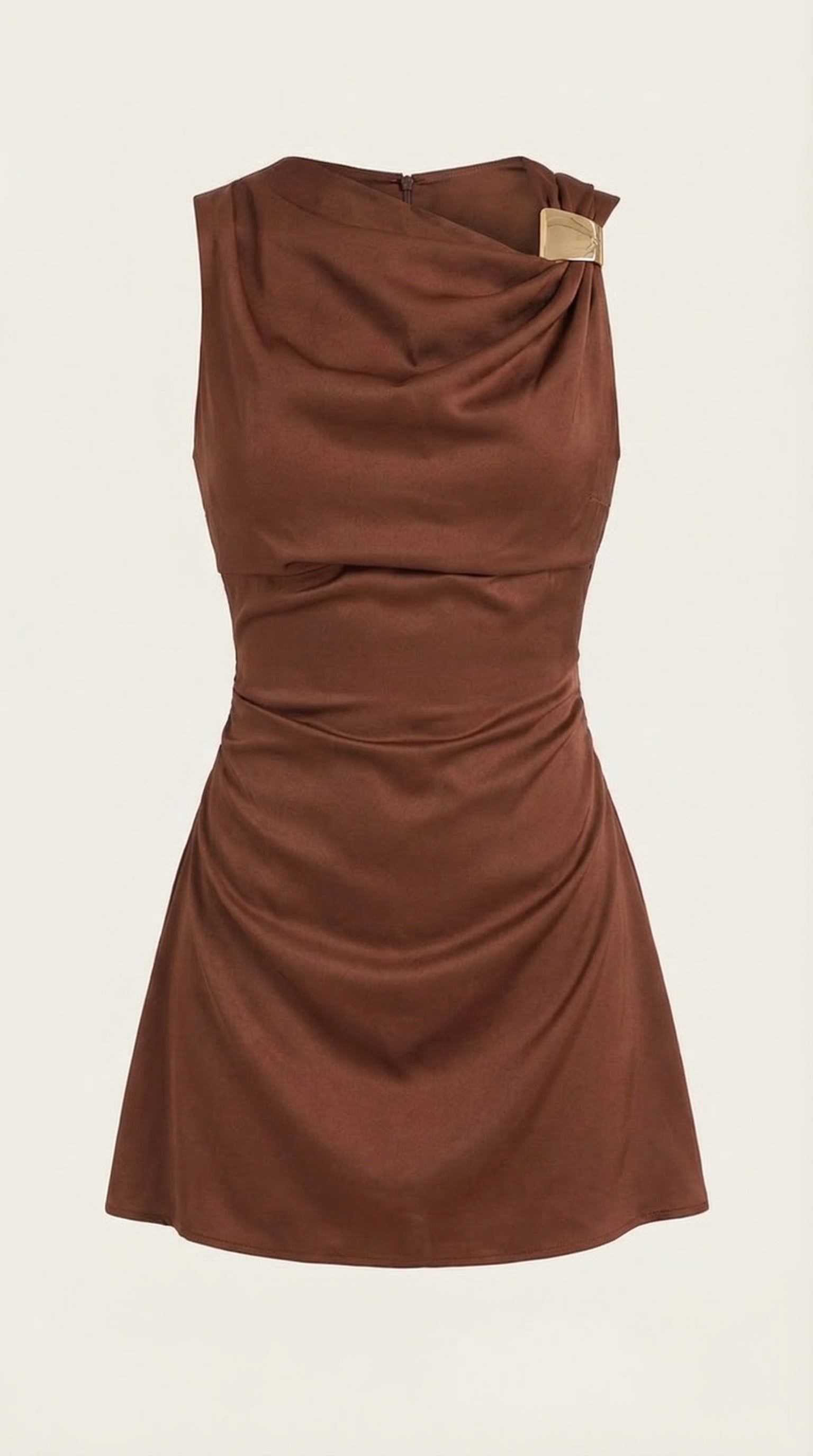 Minikleid Damen mit Wasserfallausschnitt und fließendem Schnitt – Thérèse