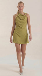 Minikleid Damen mit Wasserfallausschnitt und fließendem Schnitt – Thérèse