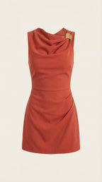 Minikleid Damen mit Wasserfallausschnitt und fließendem Schnitt – Thérèse