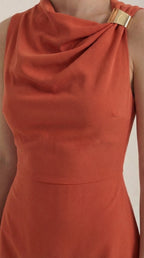 Minikleid Damen mit Wasserfallausschnitt und fließendem Schnitt – Thérèse