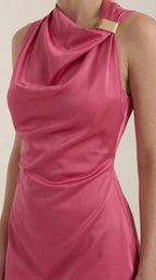 Minikleid Damen mit Wasserfallausschnitt und fließendem Schnitt – Thérèse