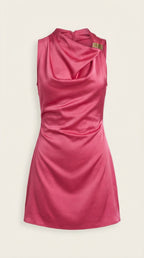 Minikleid Damen mit Wasserfallausschnitt und fließendem Schnitt – Thérèse