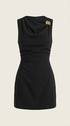 Minikleid Damen mit Wasserfallausschnitt und fließendem Schnitt – Thérèse