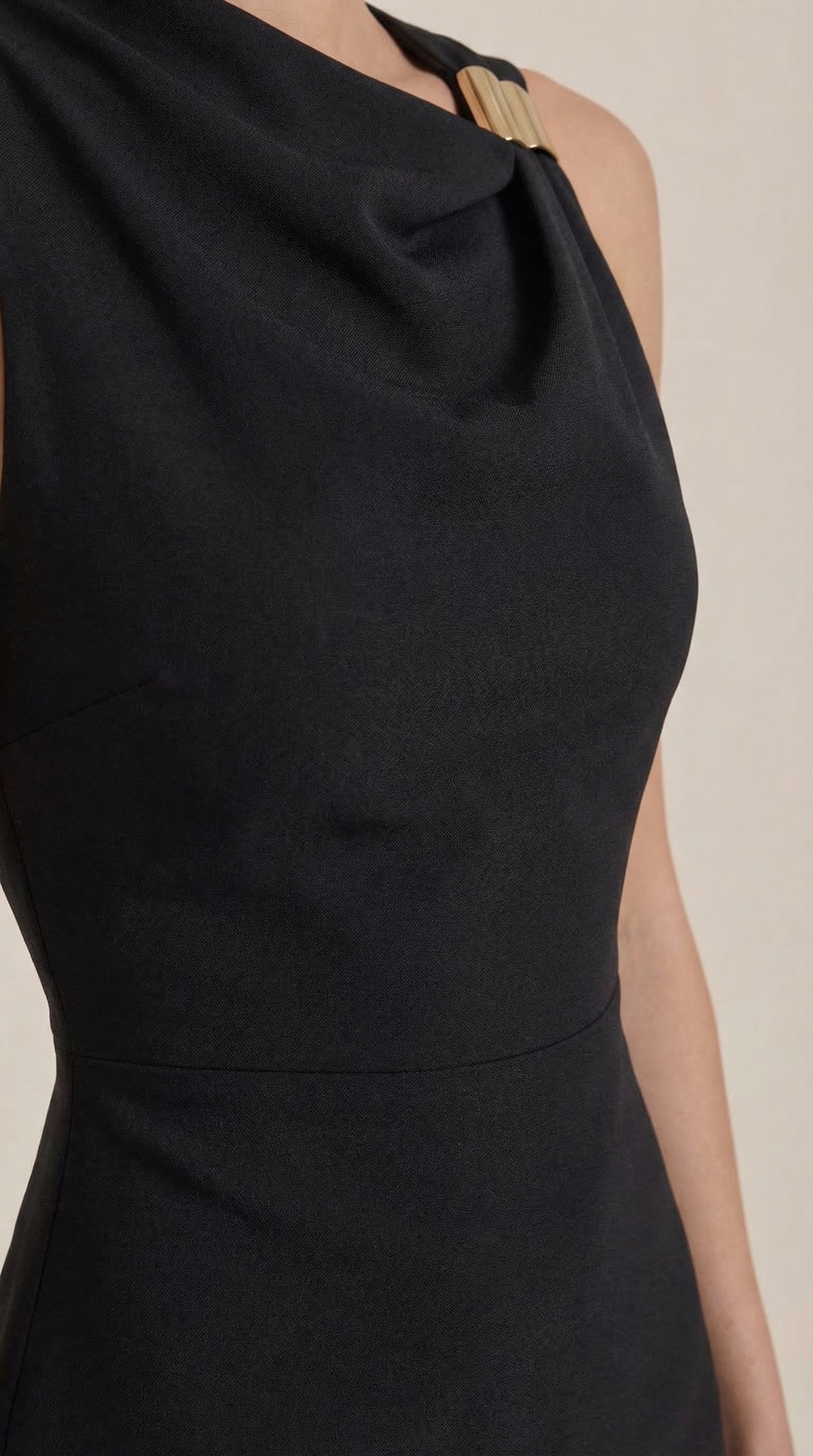 Minikleid Damen mit Wasserfallausschnitt und fließendem Schnitt – Thérèse