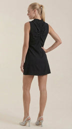 Minikleid Damen mit Wasserfallausschnitt und fließendem Schnitt – Thérèse