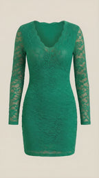 Minikleid Damen mit Spitze und körperbetonntem Bodycon-Schnitt – Béatrice
