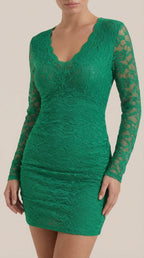 Minikleid Damen mit Spitze und körperbetonntem Bodycon-Schnitt – Béatrice