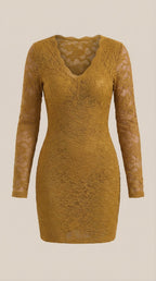 Minikleid Damen mit Spitze und körperbetonntem Bodycon-Schnitt – Béatrice