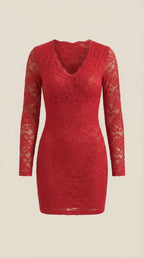 Minikleid Damen mit Spitze und körperbetonntem Bodycon-Schnitt – Béatrice