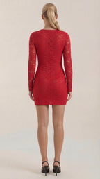 Minikleid Damen mit Spitze und körperbetonntem Bodycon-Schnitt – Béatrice