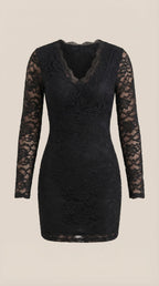 Minikleid Damen mit Spitze und körperbetonntem Bodycon-Schnitt – Béatrice
