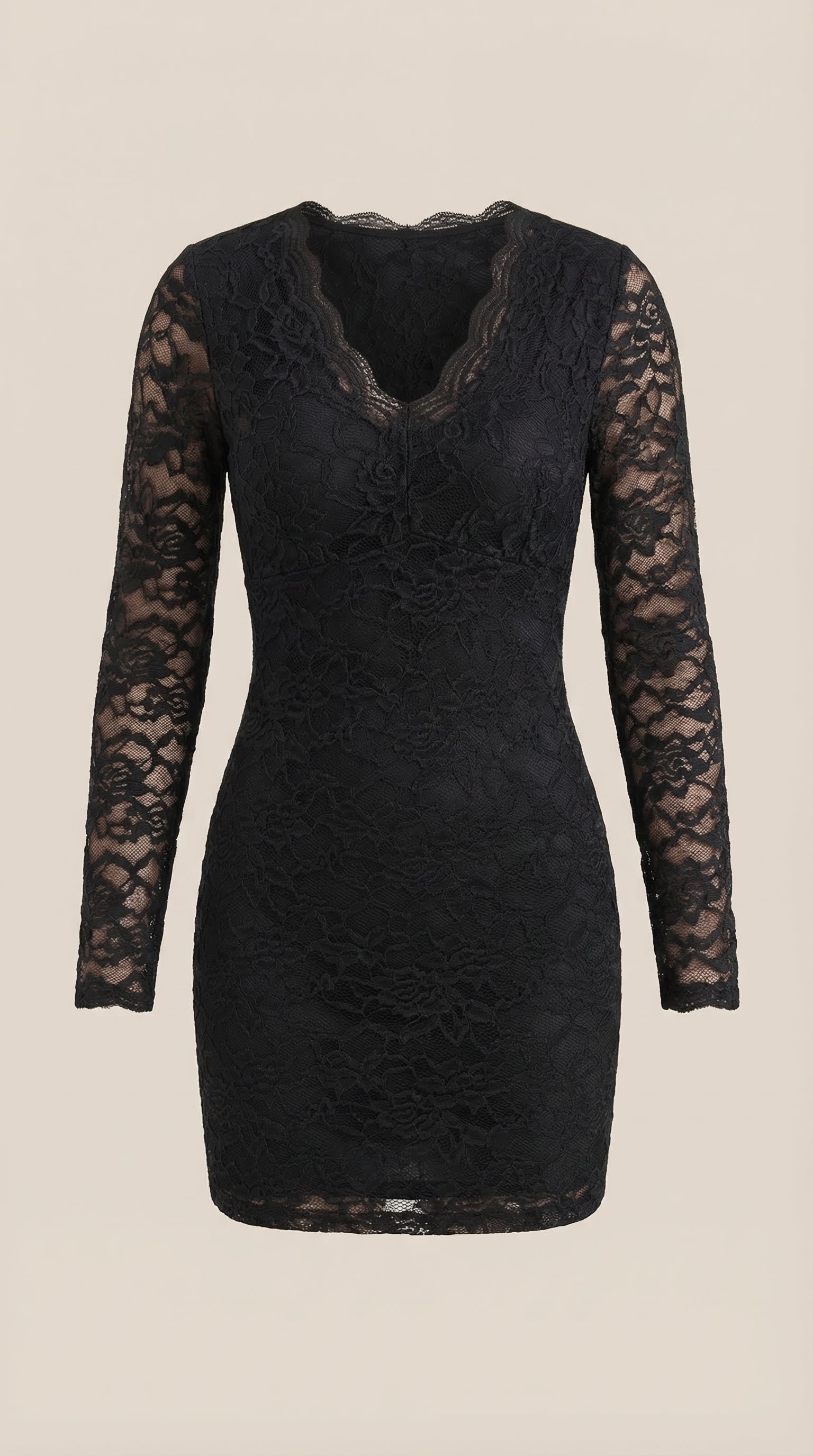 Minikleid Damen mit Spitze und körperbetonntem Bodycon-Schnitt – Béatrice