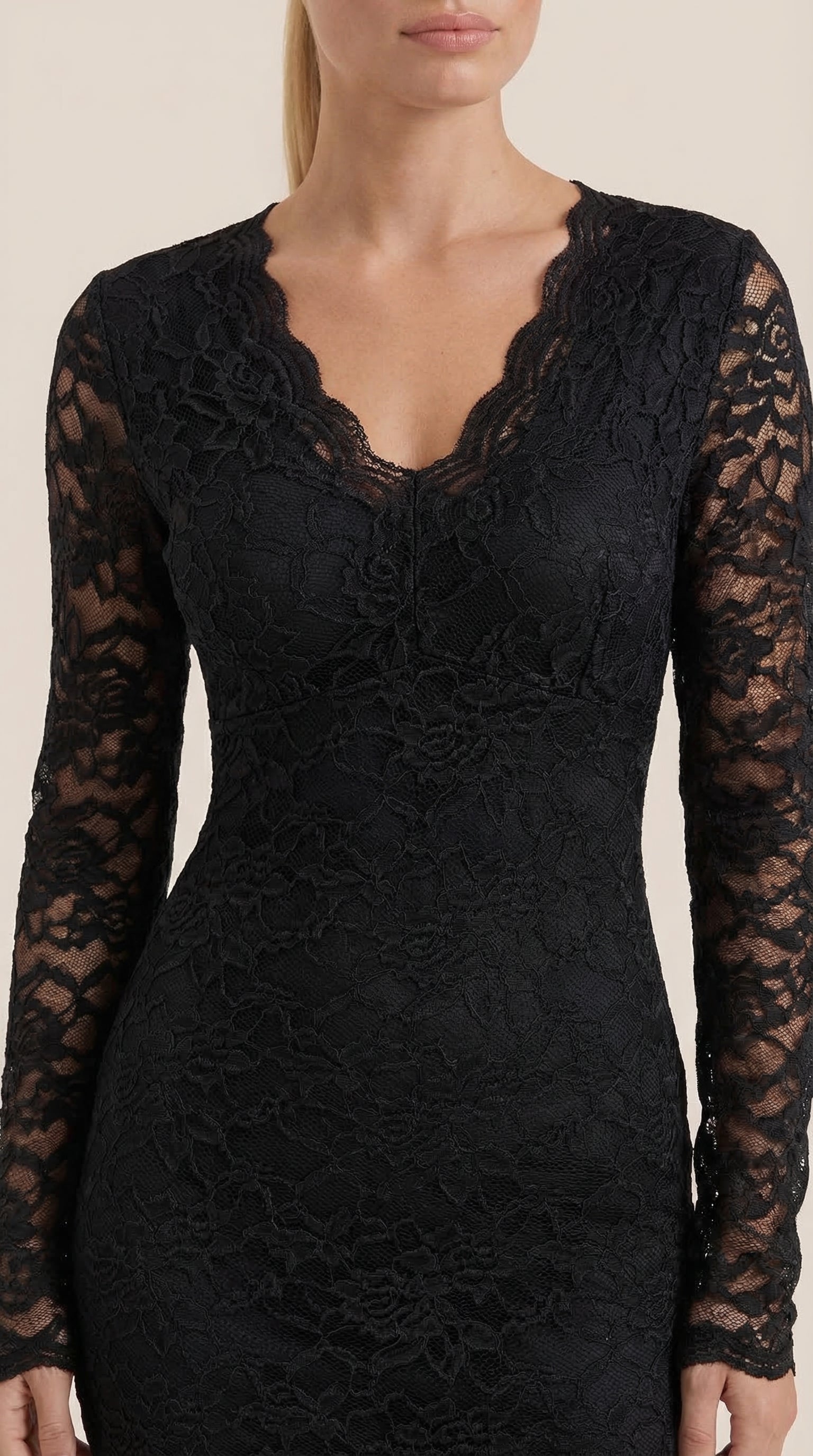 Minikleid Damen mit Spitze und körperbetonntem Bodycon-Schnitt – Béatrice