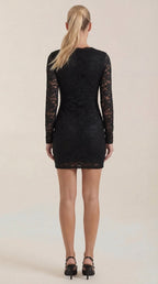 Minikleid Damen mit Spitze und körperbetonntem Bodycon-Schnitt – Béatrice