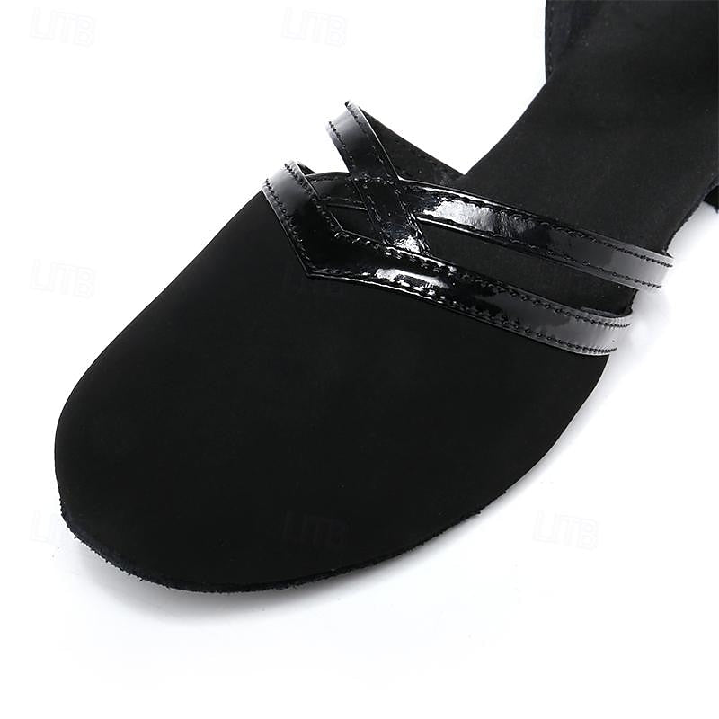 Tanzschuhe Damen mit Knöchelriemen und Lackoptik-Details – Isadora